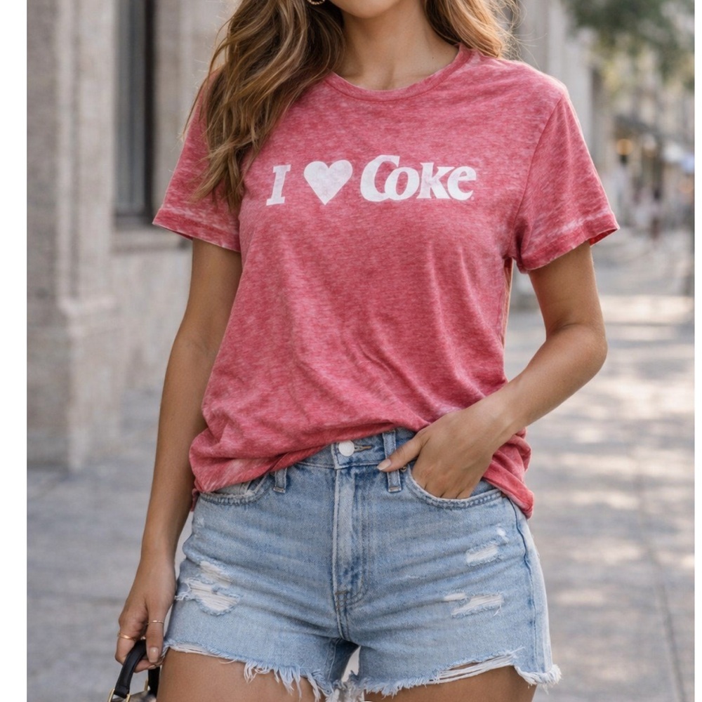 I love Coke  - Coca Cola Distressed Vintage Tee